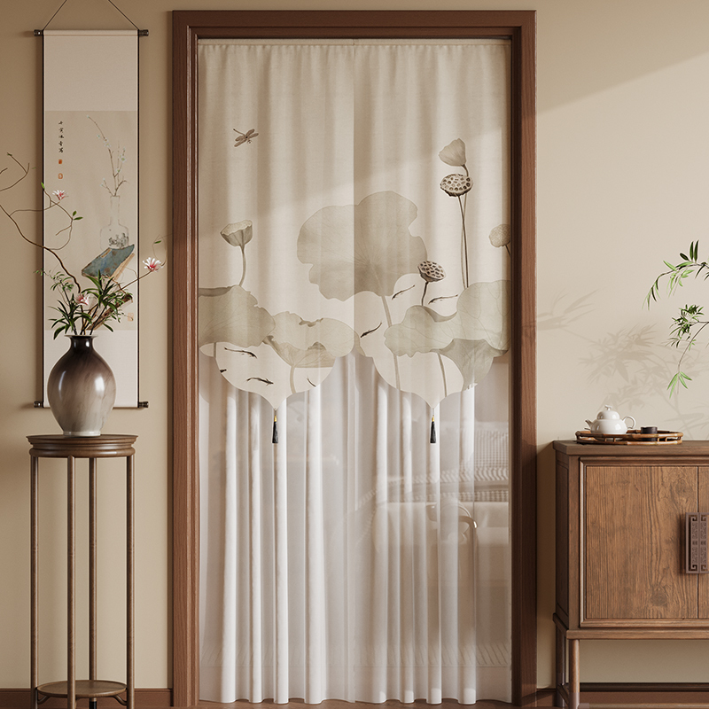 Curtain, Gauze Door Curtain, Partition Privacy Curtain, 2026 New High-End Tassel Antique Style Curtain, Blocking Curtain, Chinese-Style Entrance High-End
