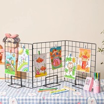 Brief Iron Art Grid Nursery School Beauty Work Show Shelf Stall Desktop Web Sheet Stand Shelf Photo Wall