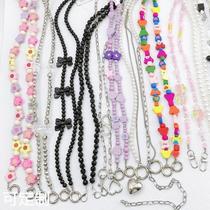 Yi Lians new variety of mobile phone cases diagonal chain beaded acrylic shoulder chain mobile phone lanyard pearl pendant for women