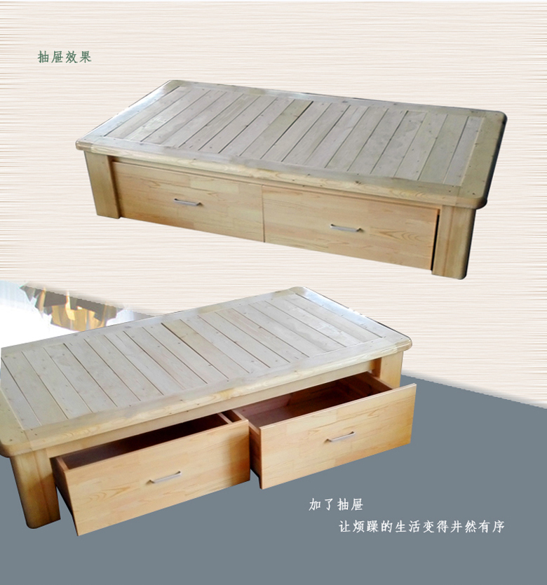 Rắn tatami gỗ khăn trải giường giường đôi giường khung khung không đầu giường gỗ thông đơn giản cho thuê 1,5 m 1,2 tùy chỉnh - Giường giuong tang