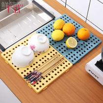 Plastic kitchen multi-purpose splicable drainboard tray floor mat moisture-proof pet grid mat floor-mounted partition board