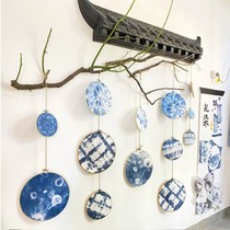 Kindergarten tie-dye environmental creation pendant tie-dye fabric finished intangible cultural heritage crafts embroidery shed handmade work material package