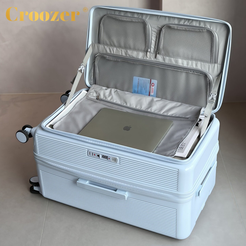 Croozer Brand Large-Capacity Suitcase for Women 24inch 26inch Quality Side-Opening Travel Trolley Case for Men with Combination Lock