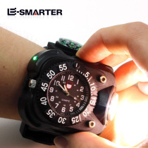Germany and Japan imported technology outdoor LED wrist light hand-worn bright flashlight watch silicone photo