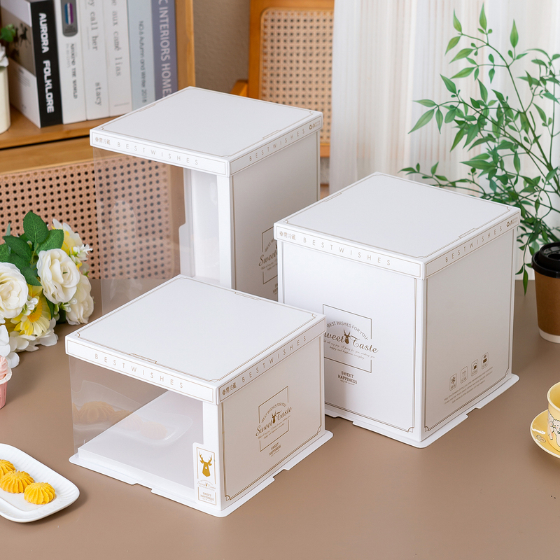 Translucent Birthday Cake Box with Handle for 4, 6, 8, 10/11/12/13/ 14inch Inch Cakes, Heightened Packaging Box Translucent Birthday Cake Box with Handle for 4, 6, 8, 10/11/12/13/ 14inch Inch Cakes, Heightened Packaging Box