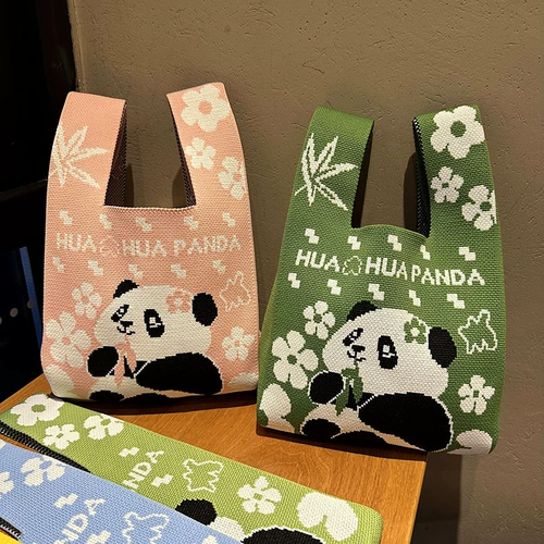 Новые сувениры на аллее Куаньчжай, вязаная сумка Chengdu Grandpa Panda, сумка для девочки, плетеная сумочка.
