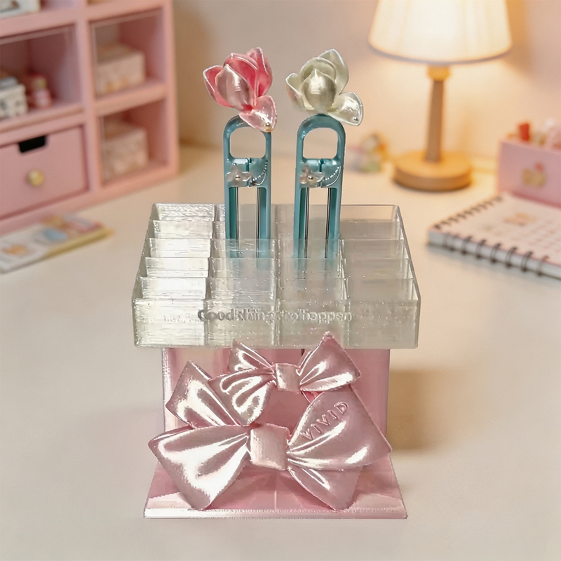 Bowknot Bean Pen Holder with 20 Compartments, Silk 3D Printed Bean Pen Storage Rack, Bean Pen Tool, High-Value Storage Rack Bowknot Bean Pen Holder with 20 Compartments, Silk 3D Printed Bean Pen Storage Rack, Bean Pen Tool, High-Value Storage Rack