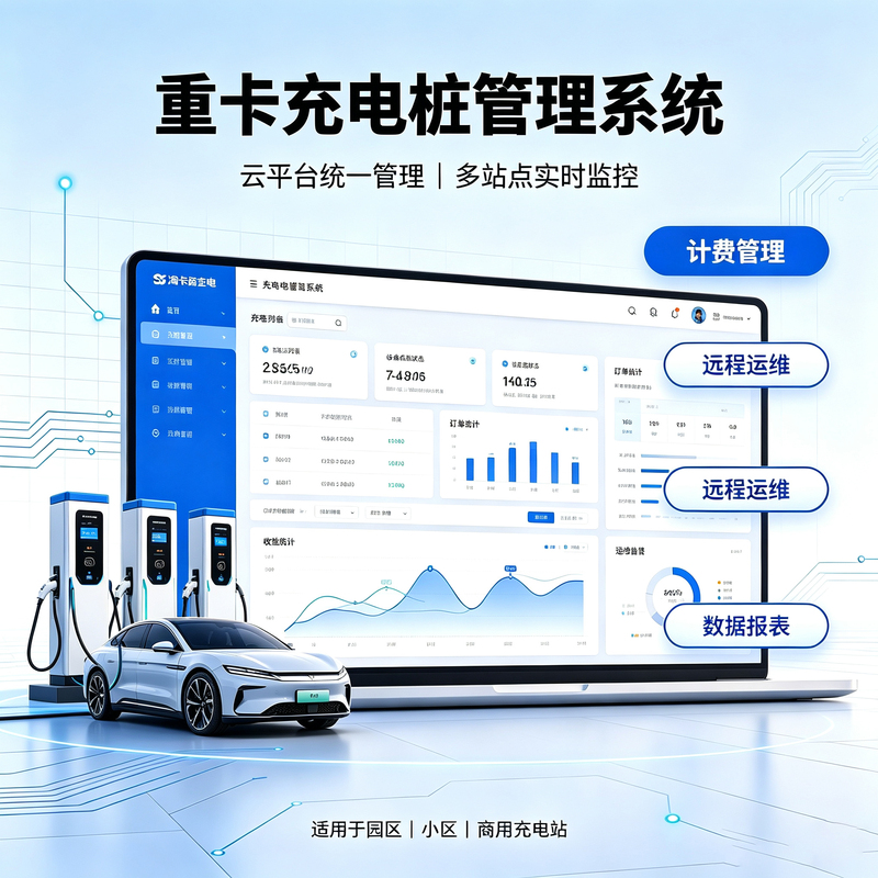 Heavy-Duty Truck Charging Station Management System Ocpp Protocol Cloud Fast Charging Platform Fleet Management Charging Monitoring Operation Backend