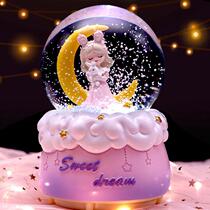 Childrens crystal ball girl birthday gift Elsa Princess music box can make snow fall dreamy music box best friend
