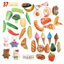 Pet Dog Puppy Plush Squeky Teeth Chew Food Shape Soft Funny