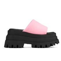 2024 Summer New Women Single Band Platform Sandals Black Nyl