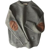 New Men Pullover Sweater Fashion Patch Designs Knitted Sweat