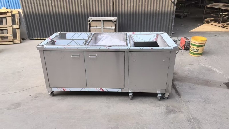 Stainless Steel Waste Collection Cart, Cafeteria Waste Recycling Trolley, Kitchen Table Food Waste Collection Tray, Plate Collection for Leftovers
