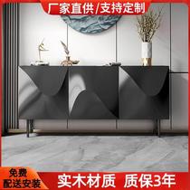 Nordic paint sideboard solid wood entryway shoe cabinet simple modern tea cabinet multi-functional storage cabinet complete