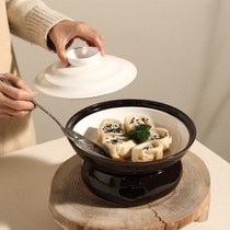 Ceramic dry pot candle alcohol heat preservation heating vegetable plate fish plate round stove pickled cabbage boiled fish hotel supplies tableware