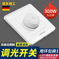 1000W high power 86 type dimmable LED incandescent light switch panel stepless knob brightness dimmer switch