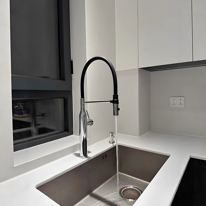 Xiaohongshu Same Style Rotating Vegetable Washing Kitchen Low-Lead Copper Faucet Vase Faucet Two-In-One Pull-Out Faucet