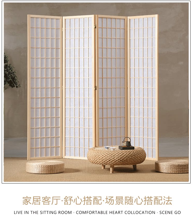 ширма 日式实木屏风隔断玄关现代家用移动挡板折叠遮挡客厅卧室店铺酒店