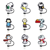Cartoon Snoopy straw cap reusable 8-10mm creative straw adapted to Stanley cup