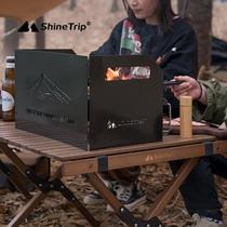 Mountain Fun Outdoor Card Stove Windscreen Camper Thick Carbon Steel Superstable Large Three-fold Folding Windfold