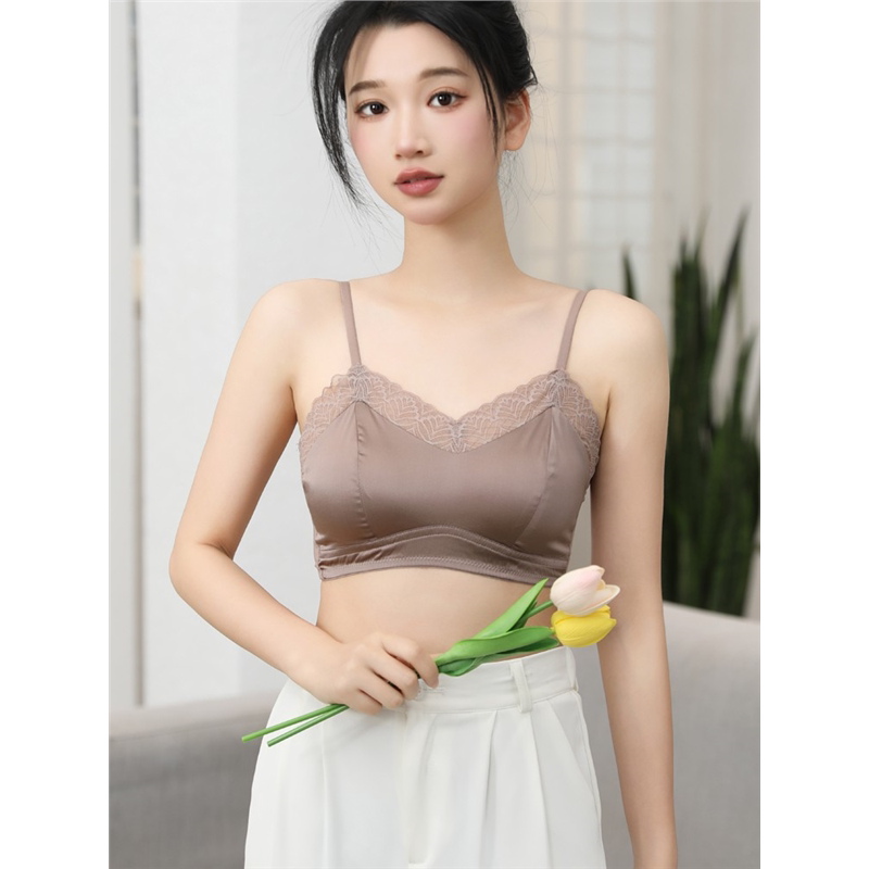 无钢圈真丝文胸舒适蕾丝薄款桑蚕丝胸罩大胸显小胸透气夏季女内衣