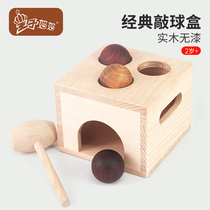 Paintless Prince Mom Childrens Wooden Small Hammer Knocks on the Table Baby Knocks on the Ball Infant and Toddler Knocking Educational Toys