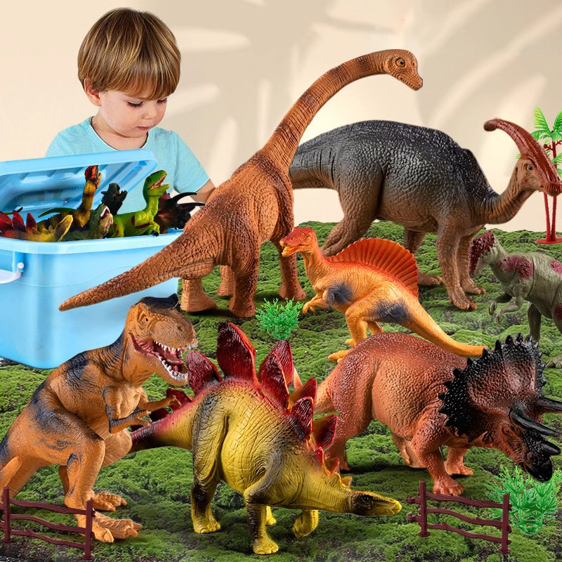 Dinosaur Toy Set for Children, Realistic Animal Small Dinosaurs, Tyrannosaurus, Triceratops, Early Education Educational Model for Boys and Girls