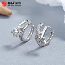 925 sterling silver star row diamond earrings for women 2022 new fashion personalized design earrings simple ins ear jewelry