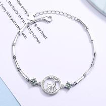 S925 silver antler bracelet Christmas gift micro-encrusted diamond jewelry Korean style simple womens hand jewelry forest style