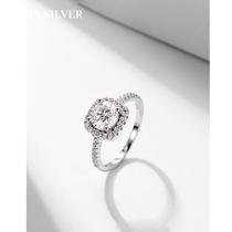 Pride square package moissanite diamond ring for women sterling silver 1 carat couple ring luxury proposal wedding engagement ring