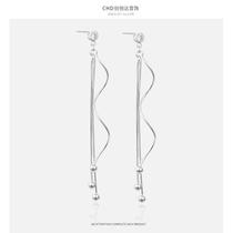 S925 sterling silver long tassel earrings for women Korean style simple niche high-end earrings personality temperament fashion earrings