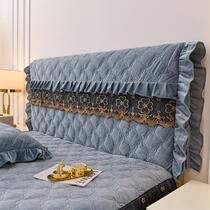 Backrest bedside cover elastic cover thickened protective cover clip dustproof cotton bedside cover full leather soft bedside cover