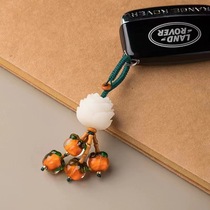 Douyin Live Broadcast Popular Persimmon Ruyi Bodhi Lotus Original Car Keychain Mens and Womens Exquisite Key Chain Pendant