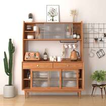 Nordic sideboard solid wood home small apartment living room storage tea cabinet restaurant kitchen simple storage cabinet