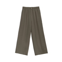 Qiancongmo Moms Wear 2024 Summer New Slim Breathable Linen Trousers Womens Solid Color Versatile Straight Pants