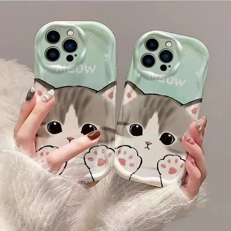 Cute Cat-Themed Silicone Phone Case for Samsung S24 Ultra, Suitable for S23+/S22 New Models, S21/S20 Fe, Girly A15/A55/A34 Case, A54/A53/A35 Full Coverage, A25/A24 Shockproof
