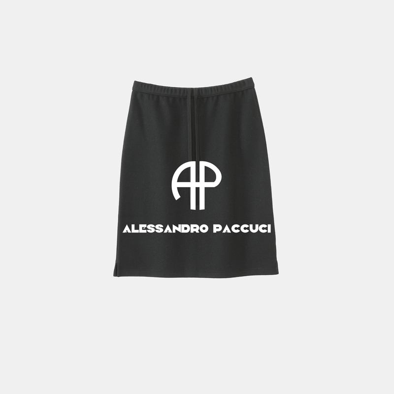 Ap Luge Sheep Wool Elastic Waist Tie Slight Slit Multi-Color Fashion Versatile Simple Midi Skirt 62040Qb