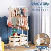 Coat rack coat rack with wheels movable floor-standing home bedroom storage light luxury modern simple childrens coat rack
