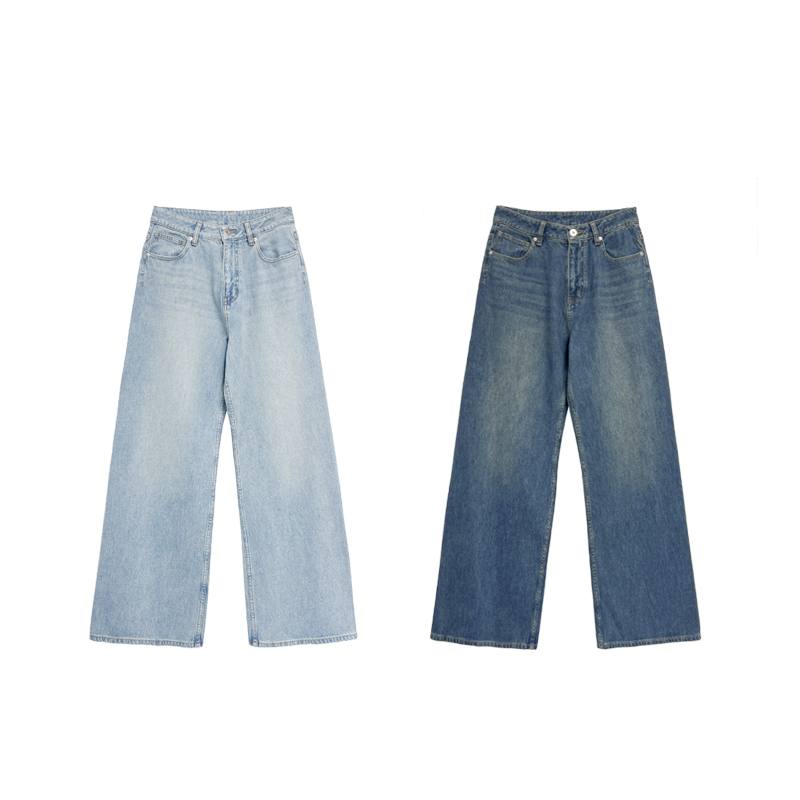 【Chenglu】200288 Spring Lightweight Pure Cotton Natural Stretch Mid-Waist Straight-Leg Jeans for Women, Hip-Covering and Slimming