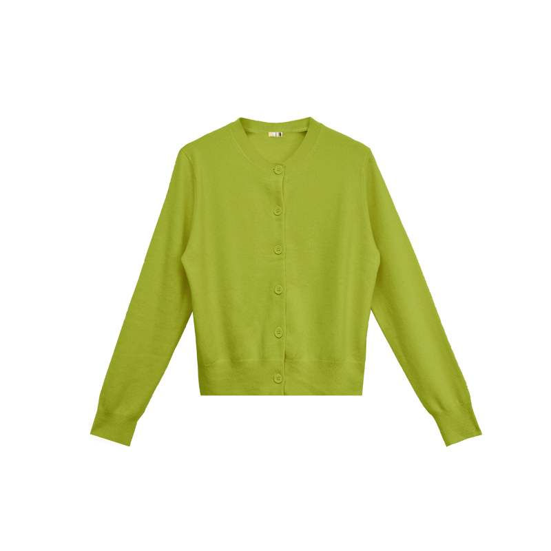 【Orange Cottage】501662 Simple Solid Color Sheep Wool Knit Cardigan Spring and Autumn Women's Fashion Casual Versatile