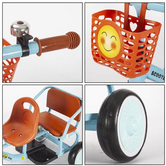 推车双胞胎双座-61双人3男女宝宝三轮车-小孩岁脚踏车儿童婴幼儿