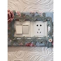 Double switch fabric lace protective cover living room bedroom European home socket decoration wall sticker light luxury border