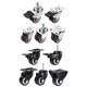 Heavy Duty Universal Wheels Mute Small Casters Steering Wheels Roller Hand Push Trailer With Brake Wheel Puller Base