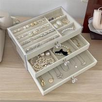Jewelry storage box anti-oxidation earrings earrings necklaces velvet acrylic high-end exquisite jewelry multi-layered box