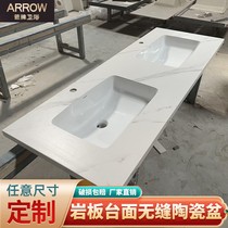 ARROW custom slate ceramic seamless integrated basin bathroom washbasin sink countertop bathroom wash