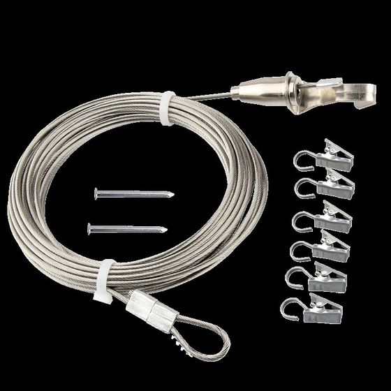 不锈钢窗帘绳子拉绳免打孔简易帘子轨道出租房挂窗帘的铁丝可伸缩