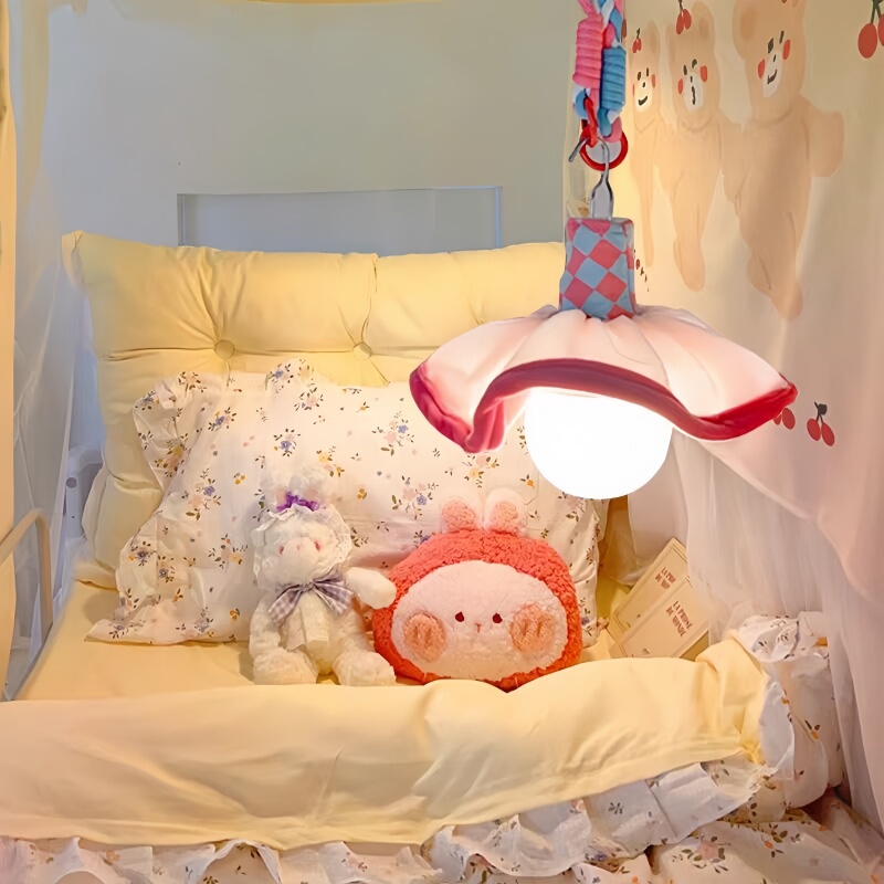 Dormitory Bed Lamp, Bedroom Sleep Aid, Nighttime Atmosphere Hanging Lamp, Cute Decorative Chandelier, Hanging Bedside Night Light