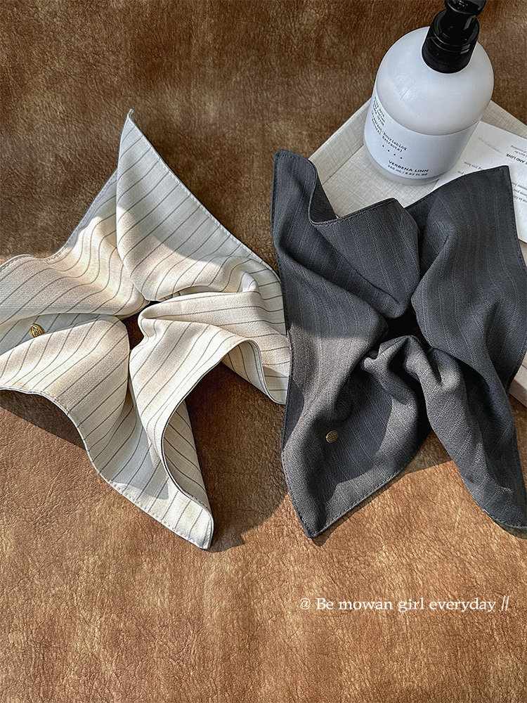 Autumn and Winter New Striped Scrunchie Fabric Hair Tie Ponytail Hair Rope Headband Hair Accessory with a High-End Feel