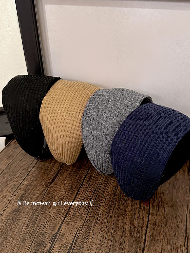 Yi Mengling's Same Style Korean Knitted Autumn and Winter Headband for Women, Fitness Sports Style, Widened Headband, High-End Headwear