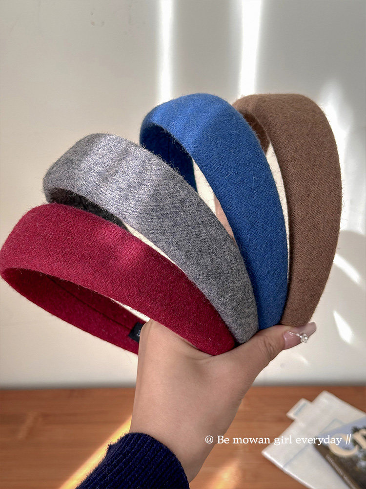 Korean Style Daily Wear Wool Headband for Women, High Cranial Top Hair Clip, Face Washing Hairband, 2025 Autumn and Winter New Hair Accessory